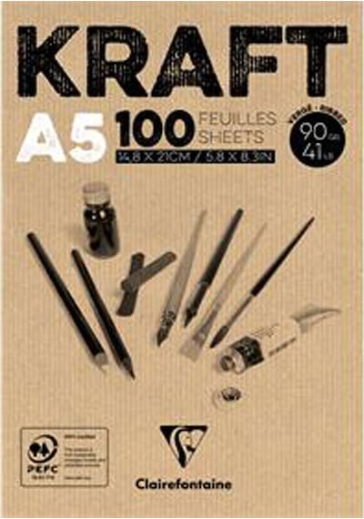 Clairefontaine Kraft Resim Blok 90 G A5 100 Yaprak