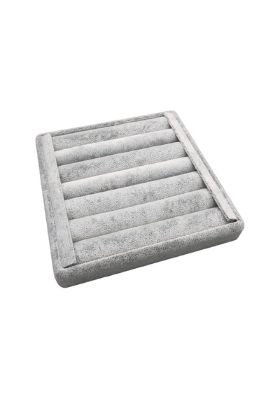 Yerli Üretim Süet Kumaş Gri Renk 15cm/15cm Yüzük Sergileme Stand Gri