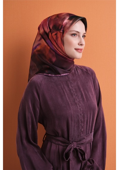 Armine Sura İpek Eşarp 2026-2027 - Sonbahar Kış-asm9603 Mor