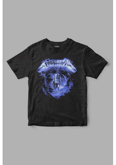 Gries Metallica Retro Baskılı Tişört Siyah