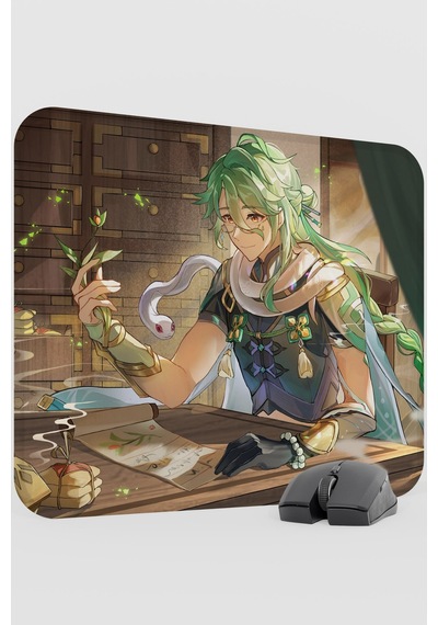 Baizhu Genshin Impact Anime Gacha V1 - 48x40 Xl Gaming Mouse Pad Fare Altlığı