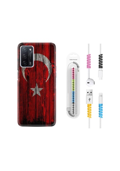 Oppo A55 Kılıf Kablo Koruyuculu Şanlı Türk Bayrağı 2 1317