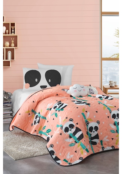 Enlora Home Kapitone Yatak Örtüsü Seti Tek Kişilik Panida Pembe