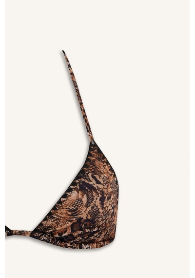 Defacto Love Regular Fit Leopar Desenli Üçgen Bikini Üstü-fall İn Lo E3895ax25smbk81 Siyah