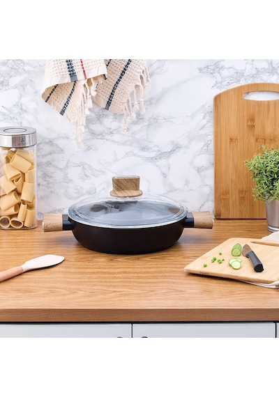Aryıldız Eco Seramik Kısa Tencere 28cm Gri