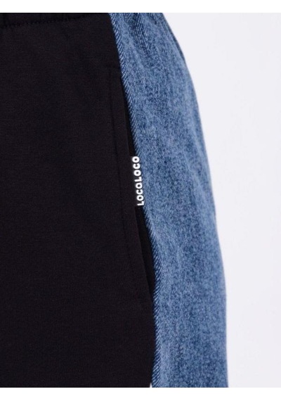 Zekids Kız Çocuk Şeritli Bol Paça Denim Pantolon-13453-siyah Siyah