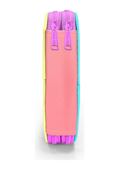 Coral High Renkli Çizgili Desenli Çift Katlı Kalem Çanta 11130 Pembe - Sarı