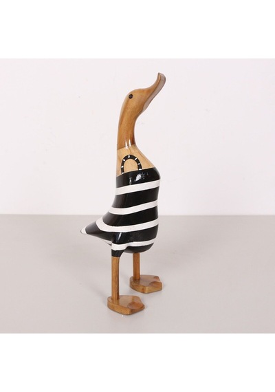 Çizgili Ördek El Oyması Teak Gövde 34x14x13 Cm
