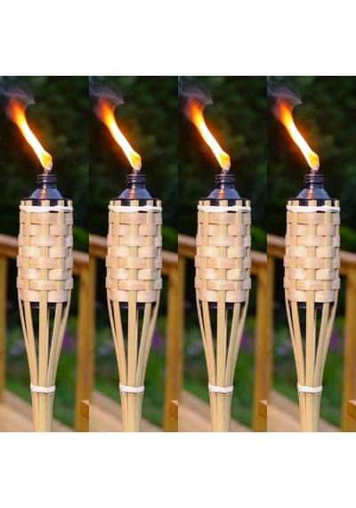3 Pcs 90 Cm Bamboo Torch 3 Adet 90 Cm Bambu Meşale Bahçe Aydınlatma Işığı Kır Düğünü Kortej Işıkları