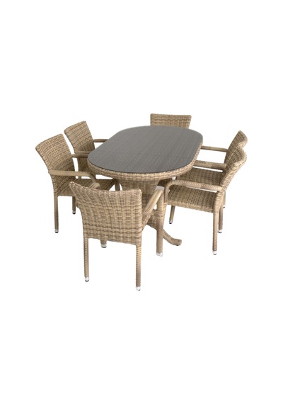 Sunsire 90x160 Rattan Bahçe Masa Takımı Rehome