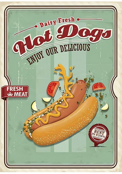 Hotdog Temalı Model Mdf Tablo 35cm X50cm