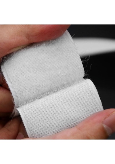 Aso 2 Cm X 25 Metre Cırt Bant Şerit Kanca Ve Halka Takım Dikilebilir Yapışkansız Tekstil, Çanta, Kablo Düzenleme Ve Endüstriyel Kullanım Beyaz