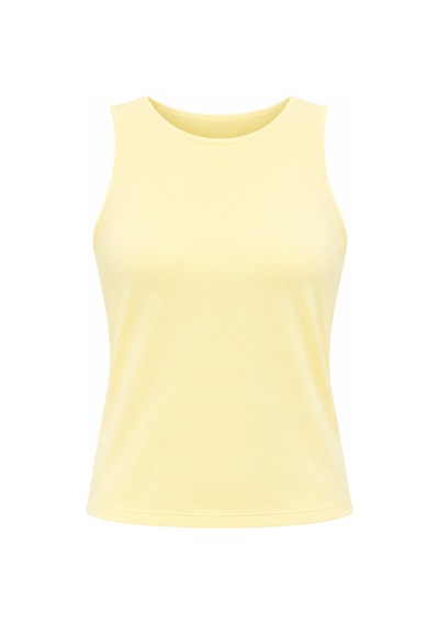 Bonbon Kadın Basic Kolsuz İçi Yarım Astarlı Tshirt Bb2538 Sarı