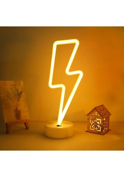 Şimşek Neon Led Lamba 10 Parça Siyah