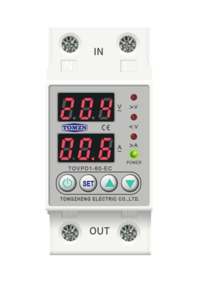 Tomzn Voltaj Ve Akım Koruma Rölesi Yüksek Alçak Gerilim Akım Koruyucu 63a Elektrik Bekçisi