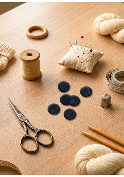 Siyah El Yapımı Polimer Kil Düğme 2 Cm Yuvarlak Dekoratif Örgü Hırka Yelek Amigurumi Düğmesi