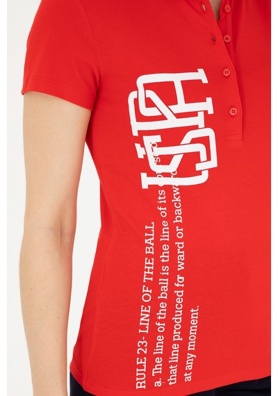 U.S. Polo Assn. U.s. Polo Assn. Kadın Kırmızı Tişört 50282889-vr030 Kirmizi