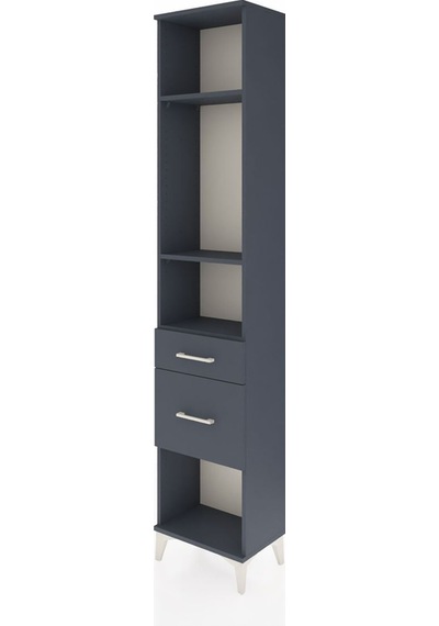 Arges Dolap 3 Raflı 2 Çekmeceli 44x30x221 Antrasit-antrasit Antrasit
