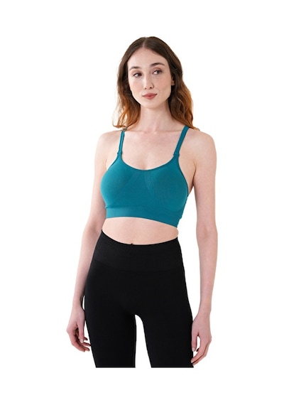 Musclecloth Nova Seamless Sırt Detaylı Bra Cool Blue