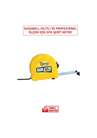 10 M X 25 Mm Şerit Metre Dayanıklı Gövde, Güçlü Kilitleme Sistemi, Profesyonel Hassas Ölçüm