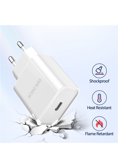 Dux Ducıs C50 Pd 20W Hızlı Şarj Aleti 20W Usb-C Güç Adaptörü (200344199)-Beyaz