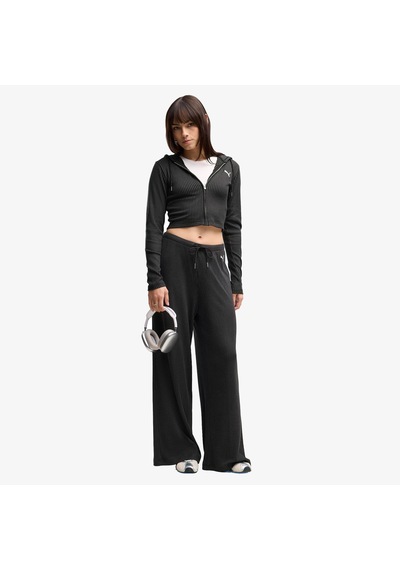 Puma Essential Ribbed Kadın Siyah Eşofman Altı 636667 Çok Renkli