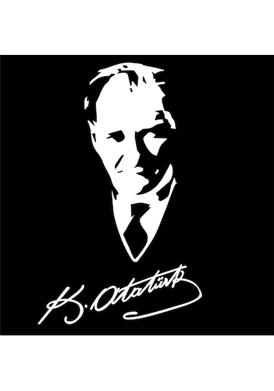 Oto Sticker Atatürk Imzalı Cam Stickeri 32X18Cm