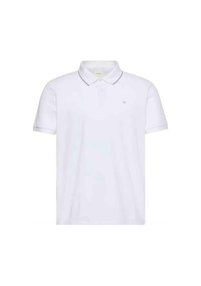 Calvin Klein Erkek Regular Fit Kısa Kollu Polo Yaka T-shirt - Beyaz-13534 Beyaz
