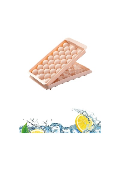 Kapaklı Küre Şekilli Buz Kalıbı 33 Bölmeli Kokteyl Sunum Buz Kalıbı Plastik Diğer