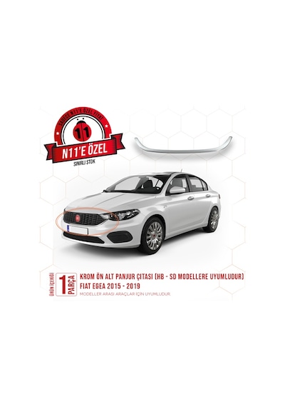 intakrom Fiat Egea Krom Ön Alt Panjur Çıtası - 2015 - 2020 - Hb - Sd