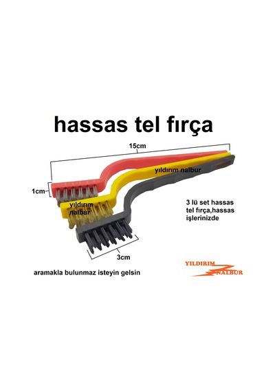 Tel Fırça Set 3 Parça Hassas Hobi Fırça Yumşak