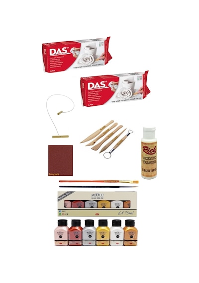 Das Beyaz Seramik Kili 2X500Gr Artdeco Akrilik Boya 6X75 Ml Metal