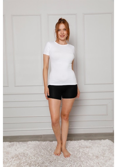 Akbeniz Kadın Penye Boxer 5870 Siyah