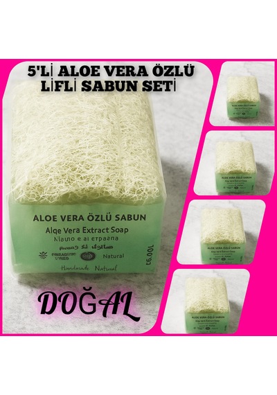 Beş Adet Aloe Vera Özlü Kabak Lifli Güzellik Sabunu