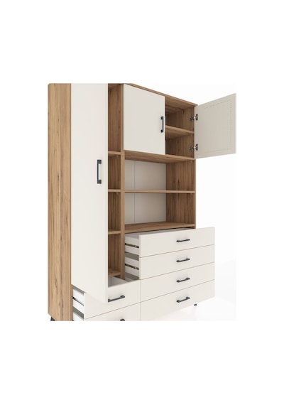 Hyperion Dolap 8 Raflı 6 Çekmeceli 3 Kapaklı 132x44x195 Çam-a... Çam Hyperion Dolap 8 Raflı 6 Çekmeceli 3 Kapaklı 132x44x195 Çam-a... Çam