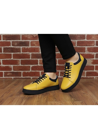 Catelli %100 Deri Ortopedik Erkek Rahat Günlük Sneaker Mevsimlik Taraftar Ayakkabı 40-44 Sarı Lacivert Catelli %100 Deri Ortopedik Erkek Rahat Günlük Sneaker Mevsimlik Taraftar Ayakkabı 40-44 Sarı Lacivert