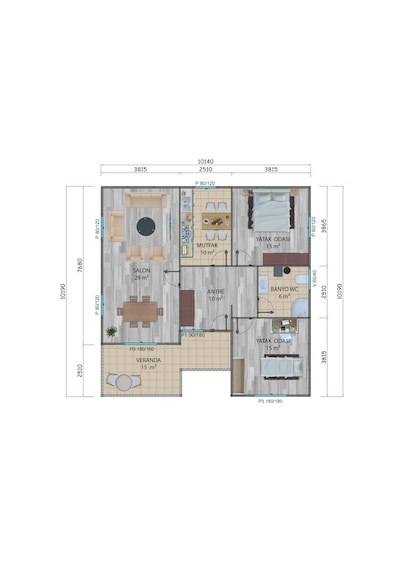 100 M2 Prefabrik Ev