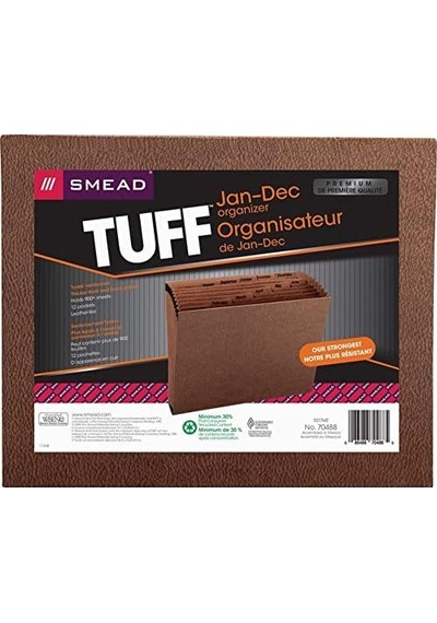 Smead Tuff Genişleyen Dosya, Aylık Ocak-aralık , 12 Cep, Mektup Boyutu, Redrope-baskılı Stok 70488