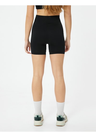 Koton Spor Dikişsiz Biker Tayt Yüksek Bel Slim Fit Siyah 4sak40314nk Siyah