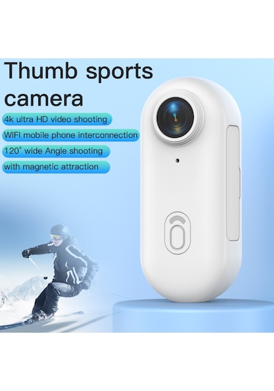 Wifi Mini 1080p Manyetik Vücut Aksiyon Kamera Su Geçirmez Ses Ve Görüntü Kaydedici 360 Drc Kelepçe Beyaz