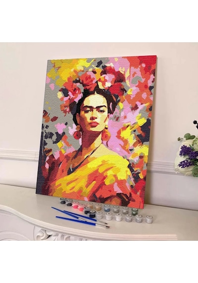 Sayılarla Boyama Seti 40 x 50 CM Tuval Şasesine Gerili Frida