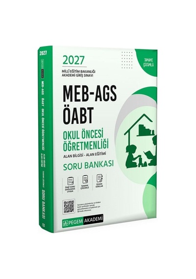Pegem 2027 Öabt Meb-ags Okul Öncesi Öğretmenliği Soru Bankası Çözümlü Pegem Akademi Yayınları