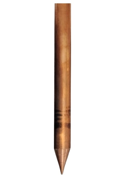 Bakır 1mt 18lik Tam Bakır Topraklama Çubuğu Çap 18mm Boy 100cm Cu Kelepçe Dahil