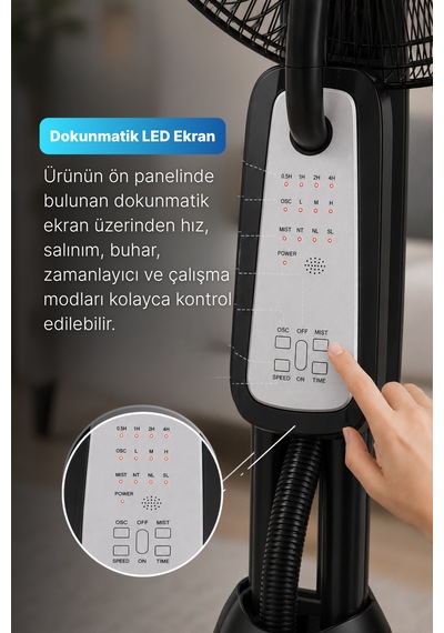 Reyo Alaz 90w Bakır Motor Kumandalı Buharlı Vantilatör