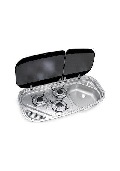 Dometic Hsg 3436 3 Ocaklı. Camlı Gazlı Ocak Ve Evye
