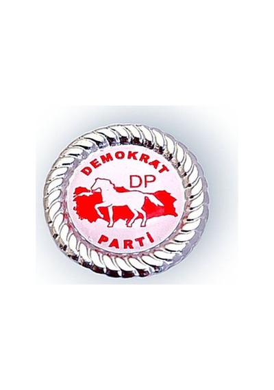 Yörük Tasarım Demokrat Parti Damla Mine Yaka Rozeti Gümüş