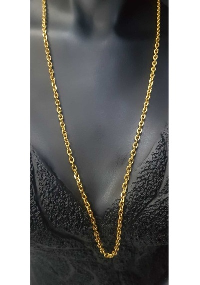 Vog Unisex Vip Çelik 3 Mm Force Sarı Renk Zincir Kolye Sarı