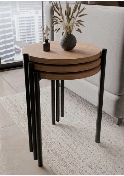 Atlantik Çam 3 Lü Zigon Sehpa Seti Yuvarlak Modern Zigon Sehpa, Siyah Metal Ayaklı İç İçe Geçmeli Yan Sehpa Salon Ve Oturma Odası Dekoratif Sehpa Atlantik Çam 3 Lü Zigon Sehpa Seti Yuvarlak Modern Zigon Sehpa, Siyah Metal Ayaklı İç İçe Geçmeli Yan Sehpa Salon Ve Oturma Odası Dekoratif Sehpa