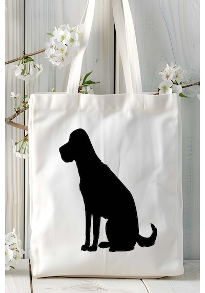 Art Hediye Labrador Retriever Köpek Baskılı Bez Çanta Omuz Çantası Kişiye Özel Model 9 Çok Renkli