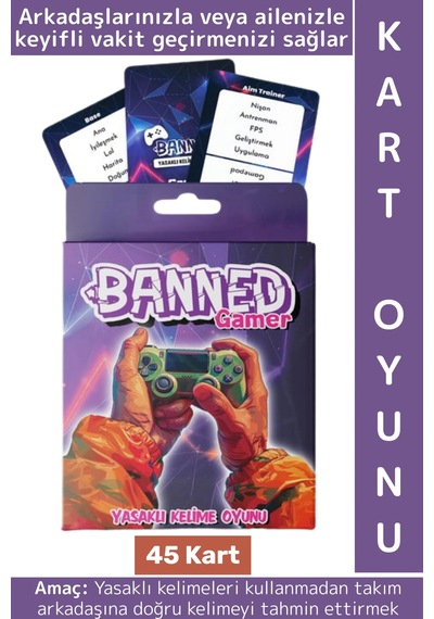Eğitici Analitik Düşünme Arkadaş Eğlenceli Oyuncu Tahmin Yasaklı Kelime Oyunu-banned Gamer 45 Kart